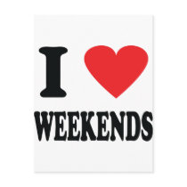 I love weekends icon postcards