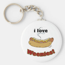 I Love Weenies ~ Hot Dogs Keychains