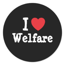 I love Welfare heart custom personalized stickers