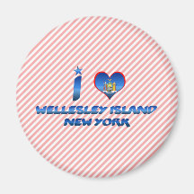 I love Wellesley Island, New York Fridge Magnets