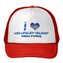 I love Wellesley Island, New York Mesh Hat