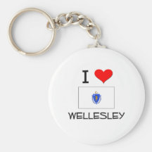 I Love Wellesley Massachusetts Keychains