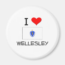I Love Wellesley Massachusetts Refrigerator Magnet