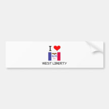 I Love WEST LIBERTY Iowa Bumper Sticker