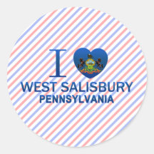 I Love West Salisbury, PA Round Sticker