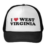 I Love West Virginia hats