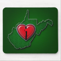 I Love  West Virginia Too mousepads