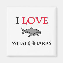 I Love Whale Sharks Fridge Magnets