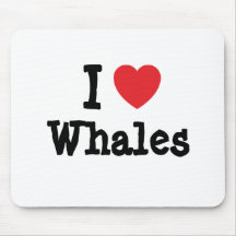 I love Whales heart custom personalized Mouse Pad