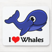 I Love Whales Mouse Pad