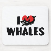 I Love Whales Mousepads