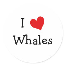 I Love Whales Stickers