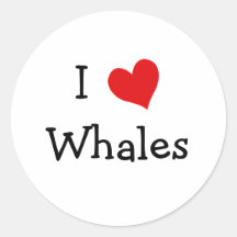I Love Whales Stickers