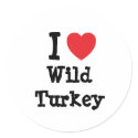 I love Wild Turkey heart T-Shirt stickers by funnycustomtshirts I love Wild Turkey heart T-Shirt stickers