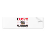 I Love Wildebeests Bumper Stickers