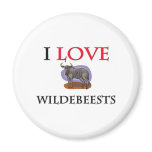 I Love Wildebeests Fridge Magnets