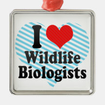 I Love Wildlife Biologists Christmas Tree Ornament