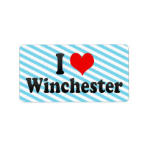 I Love Winchester, United States Custom Address Labels