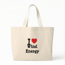 I love Wind Energy heart custom personalized bags