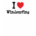 I love Windsurfing heart custom personalized Tee Shirts