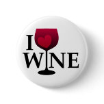 I Love Wine Button buttons