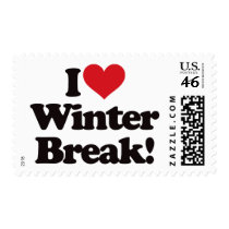 I Love Winter Break! postage