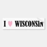 I LOVE WISCONSIN BUMPER STICKER