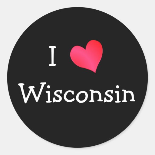 I Love Wisconsin Classic Round Sticker Zazzle