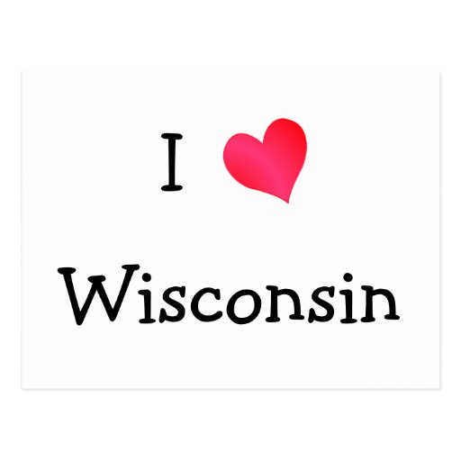 I Love Wisconsin Postcard Zazzle