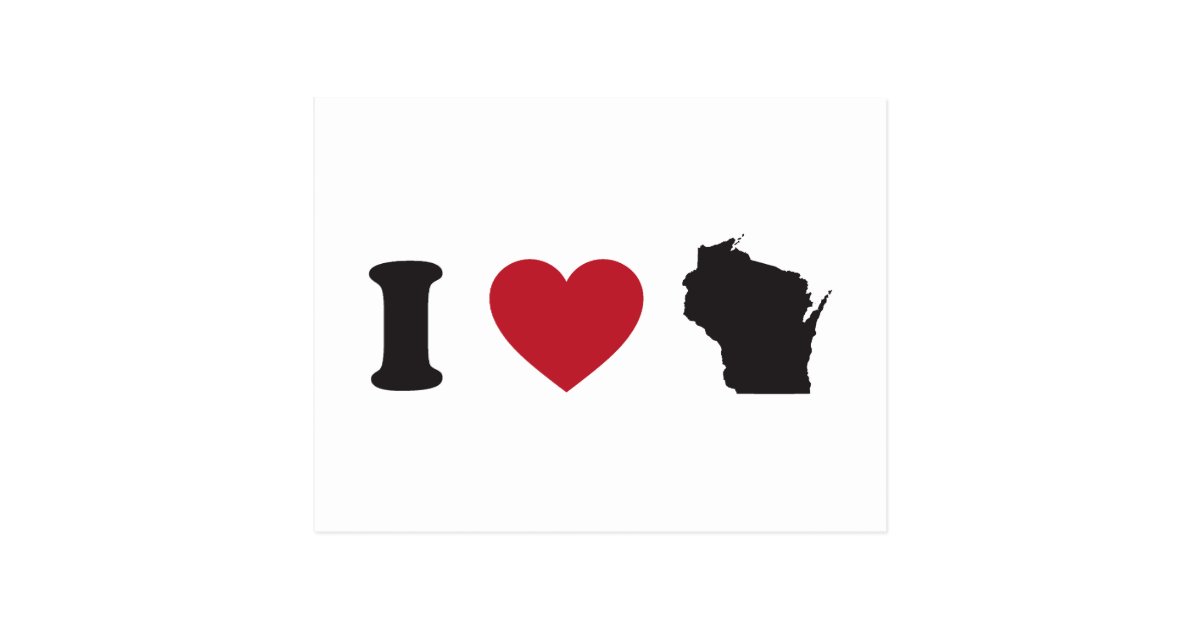 I Love Wisconsin Postcard Zazzle