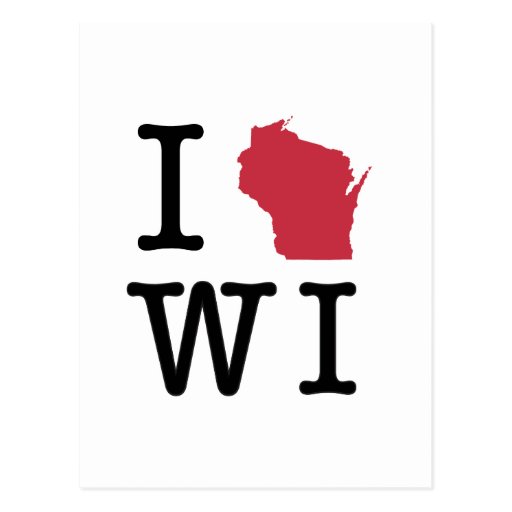 I Love Wisconsin Postcard Zazzle