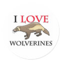 I Love Wolverines stickers