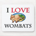 I Love Wombats mousepads