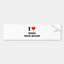 I Love Wood Neck Beach Massachusetts Bumper Stickers