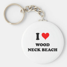 I Love Wood Neck Beach Massachusetts Key Chain