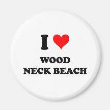 I Love Wood Neck Beach Massachusetts Magnet