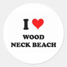 I Love Wood Neck Beach Massachusetts Sticker