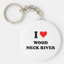 I Love Wood Neck River Massachusetts Keychain