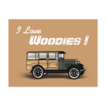 I Love, Woodies ! postcards