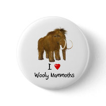 "I Love Wooly Mammoths" Wooly Mammoth Pins