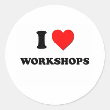 I love Workshops Round Sticker