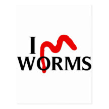 I Love Worms Postcard