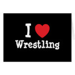 I love Wrestling heart custom personalized cards