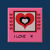 I love X buttons by talisbird I love X buttons