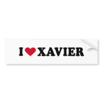 I LOVE XAVIER bumper stickers