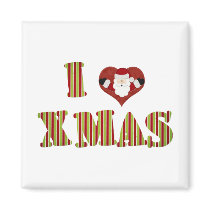I Love Xmas magnets