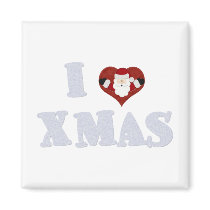 I Love Xmas magnets