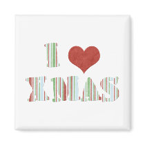 I Love Xmas magnets