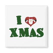 I Love Xmas magnets