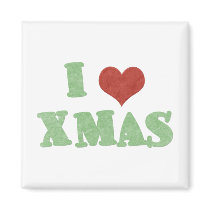 I Love Xmas magnets